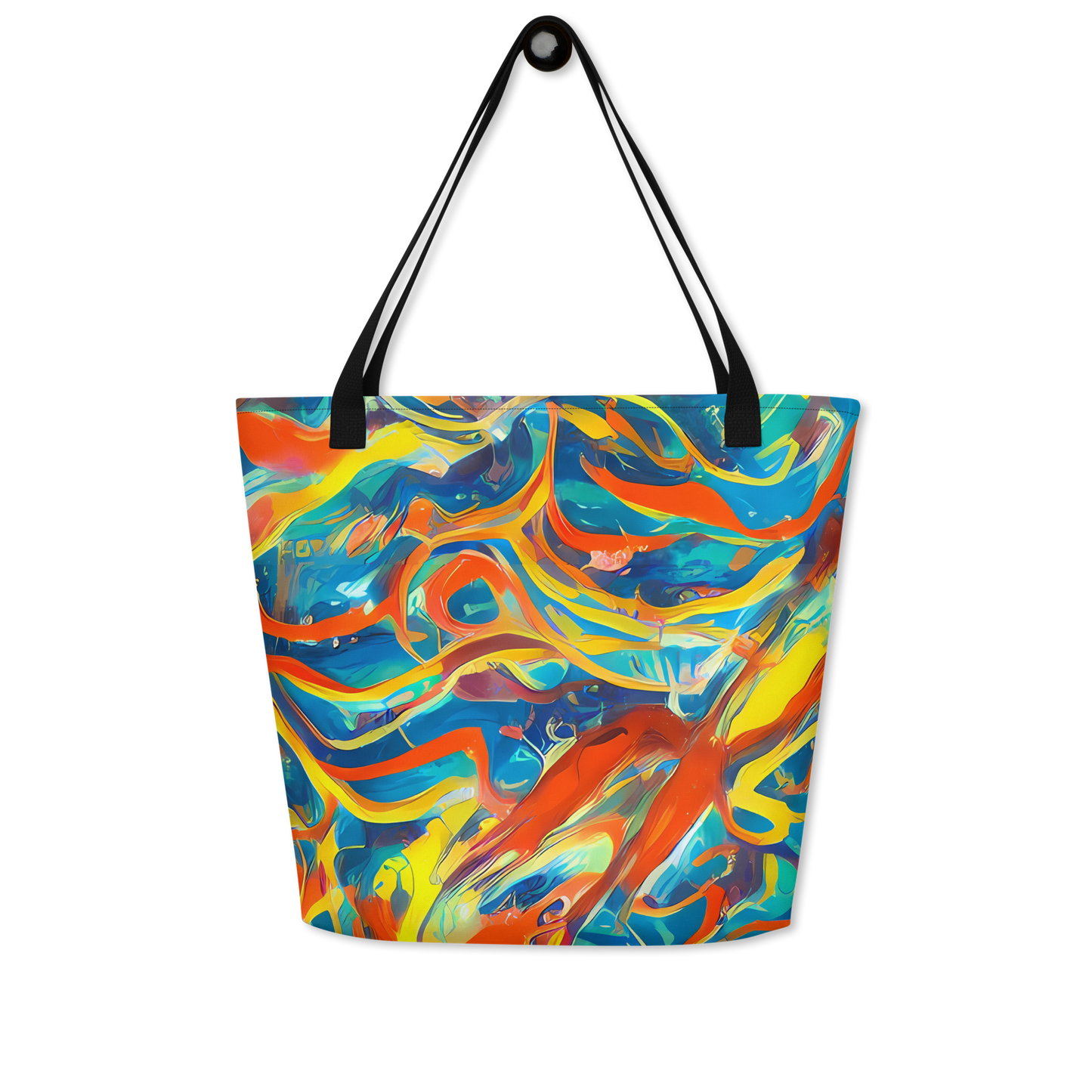 Large Tote Bag w/ Pocket - Chromatic Fusion