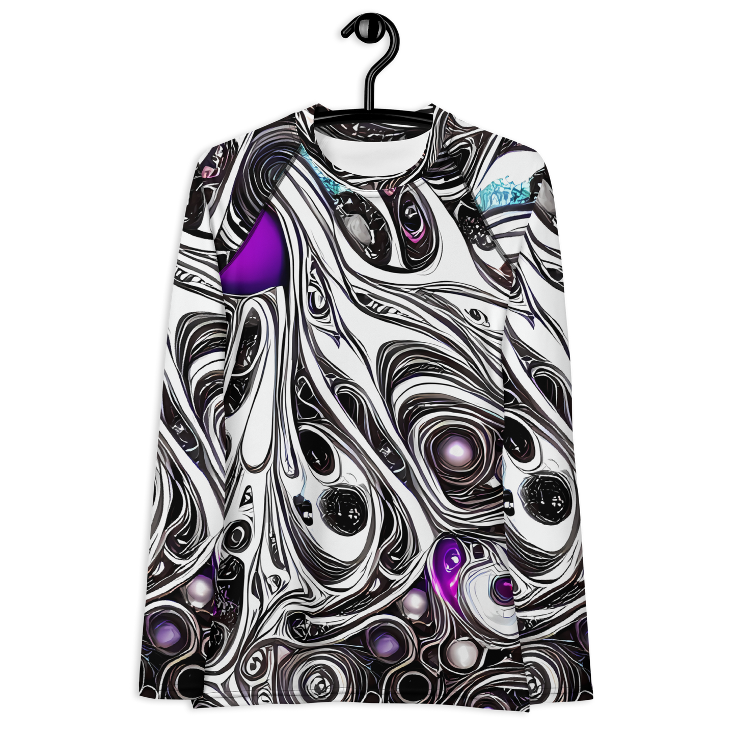 Women's Rash Guard - Neo-Noir Waves