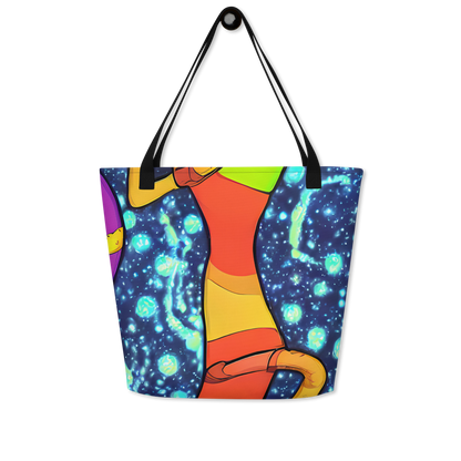 Large Tote Bag w/ Pocket - Cosmic Siblings