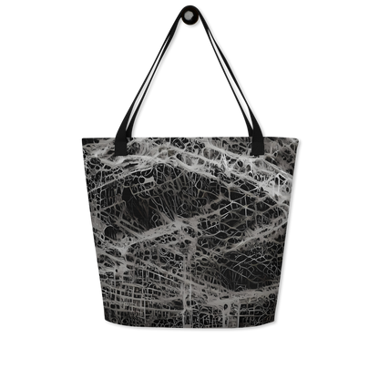 Large Tote Bag w/ Pocket - Monochrome Mesh