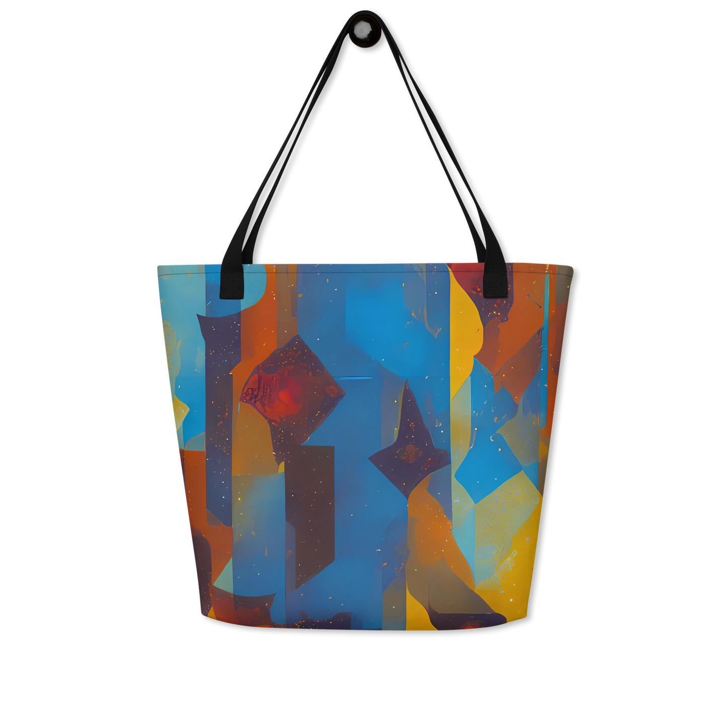 Large Tote Bag w/ Pocket - Cubist Dusk