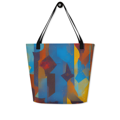 Large Tote Bag w/ Pocket - Cubist Dusk