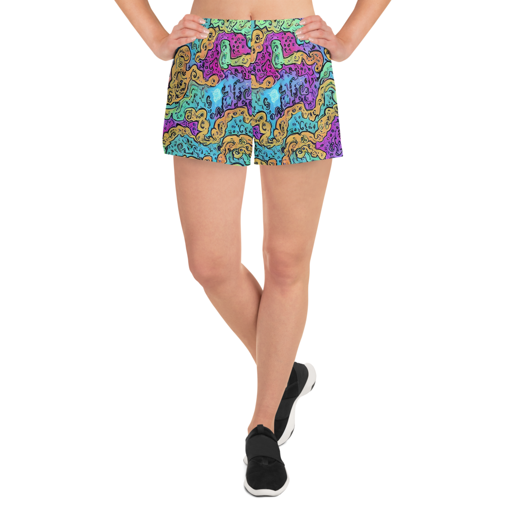 Women’s Athletic Shorts - Intergalactic Graffiti