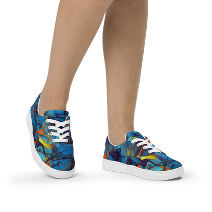 Women's Lace-Up Canvas Shoes - Abstract Eddy