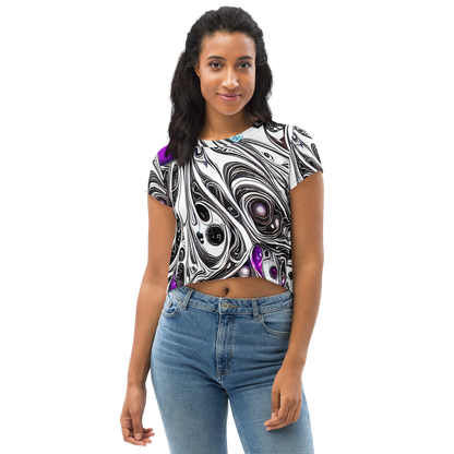 Women's Crop Tee - Neo-Noir Waves