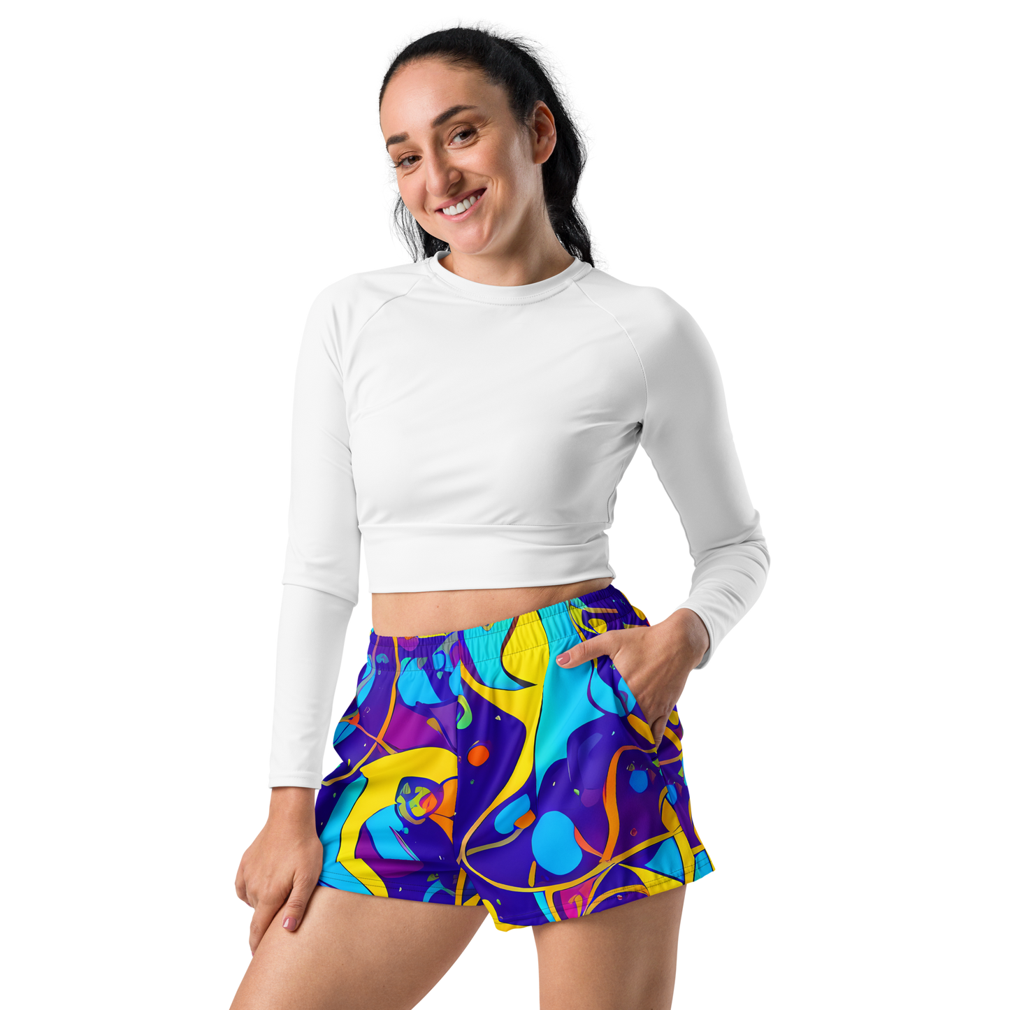 Women’s Athletic Shorts - Spectral Tangle