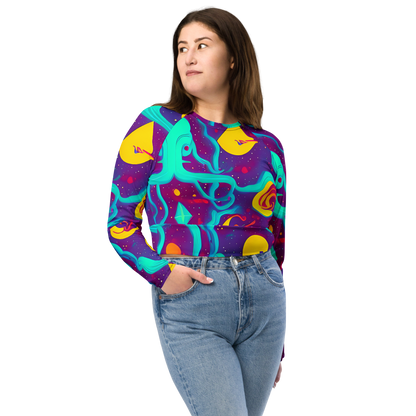 Long Sleeve Crop Top - Cosmic Current