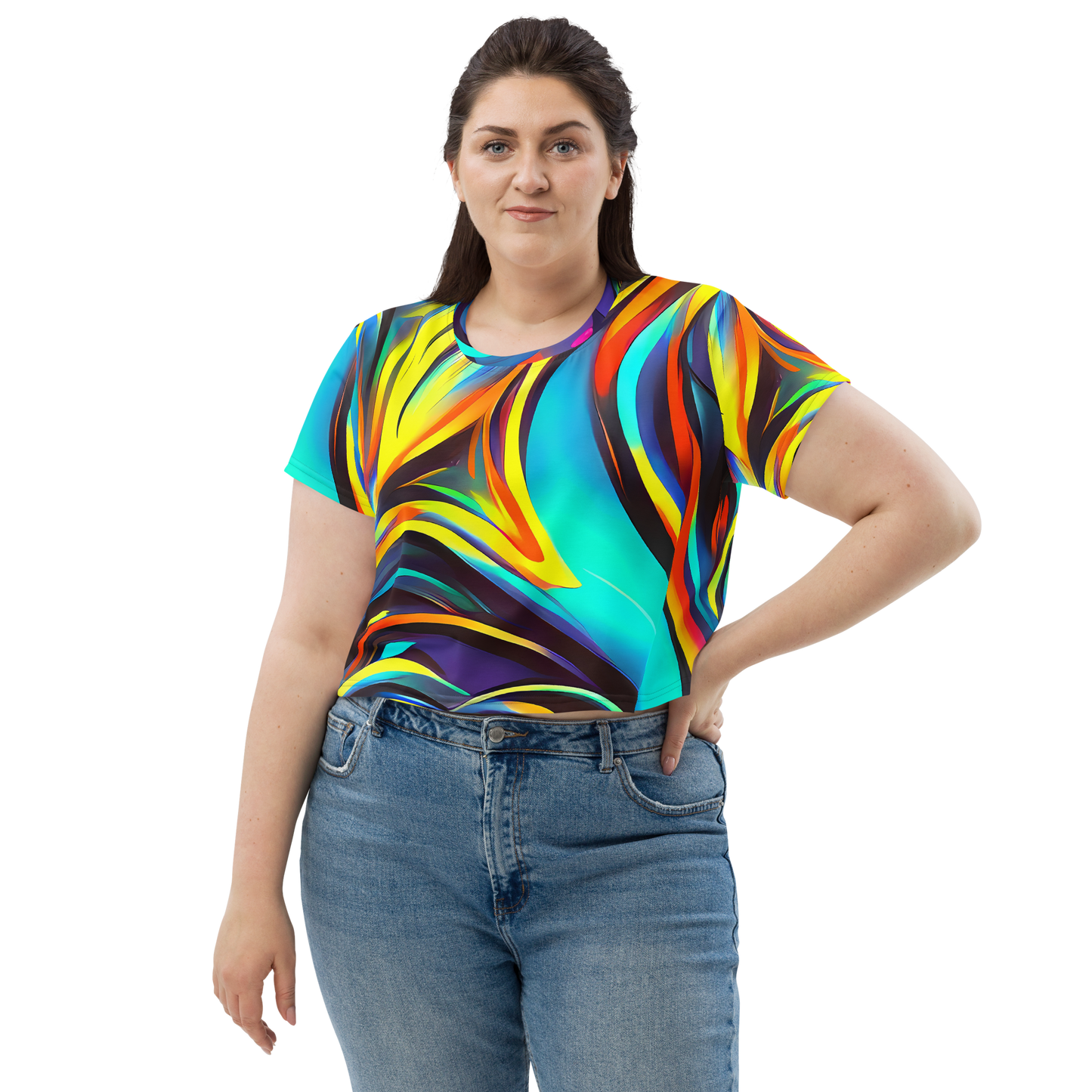 Women's Crop Tee - Cyber Surge