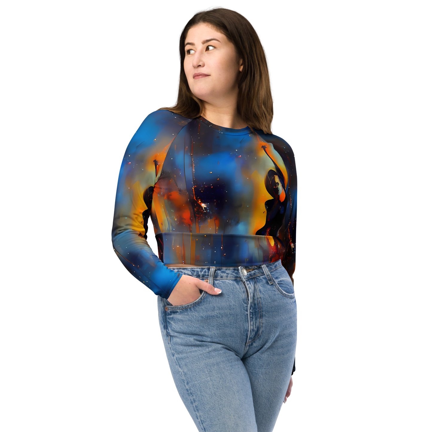 Long Sleeve Crop Top - Cobalt Vogue