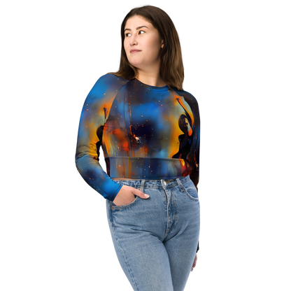 Long Sleeve Crop Top - Cobalt Vogue