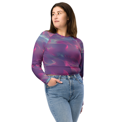 Long Sleeve Crop Top - Dreamscape Swirl