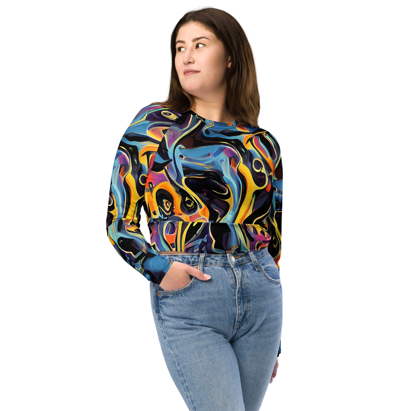 Long Sleeve Crop Top - Newtonian Rhapsody