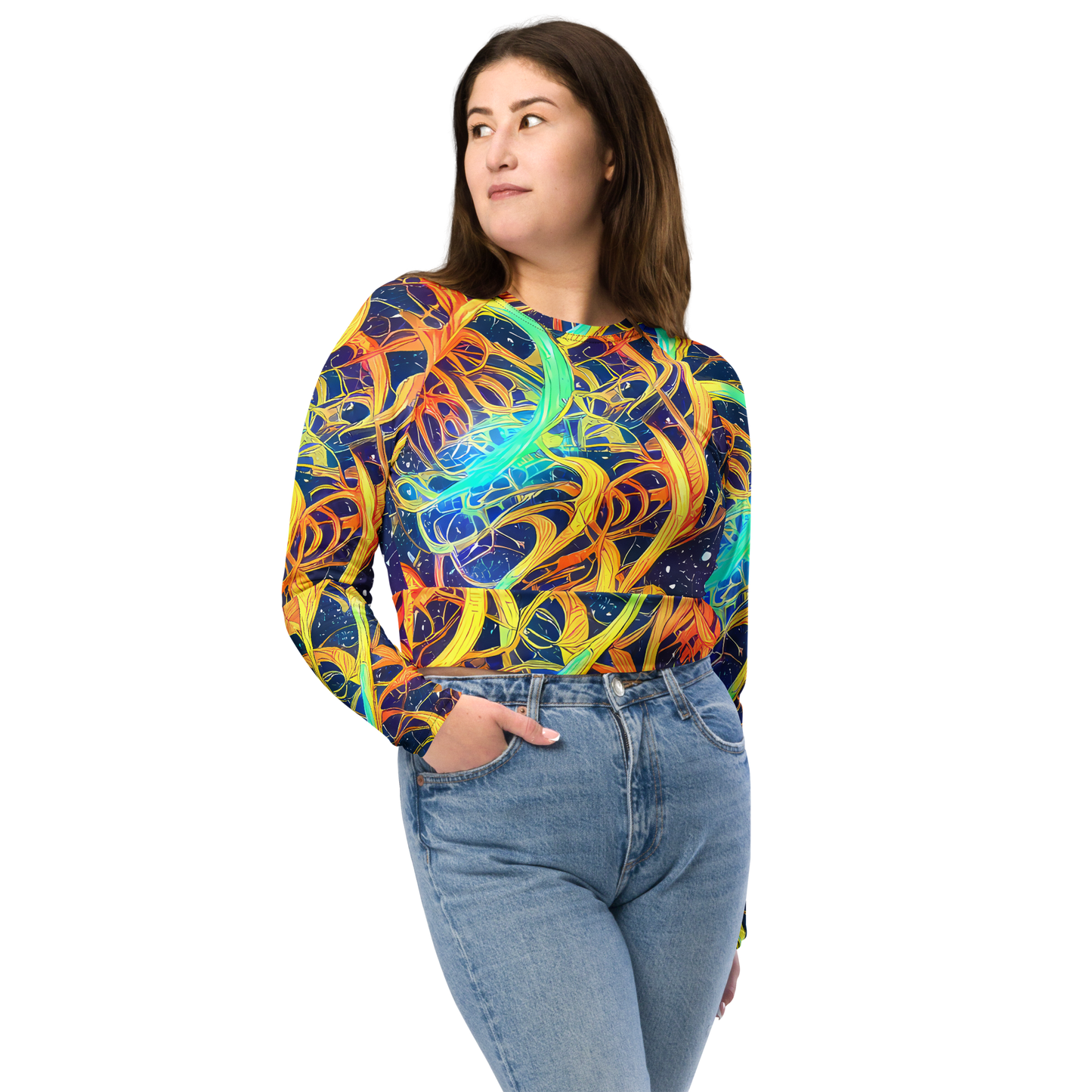 Long Sleeve Crop Top - Granov Vortex