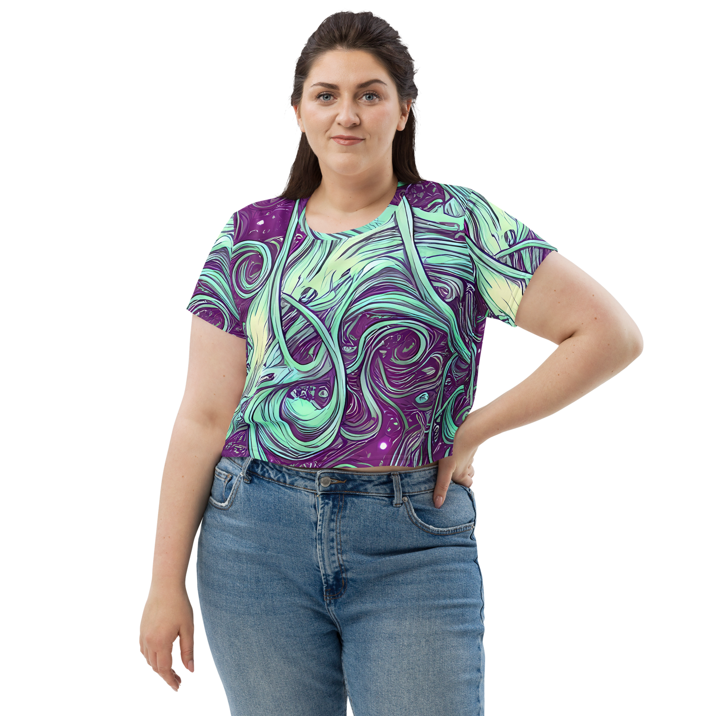 Women's Crop Tee - Temple Swirls