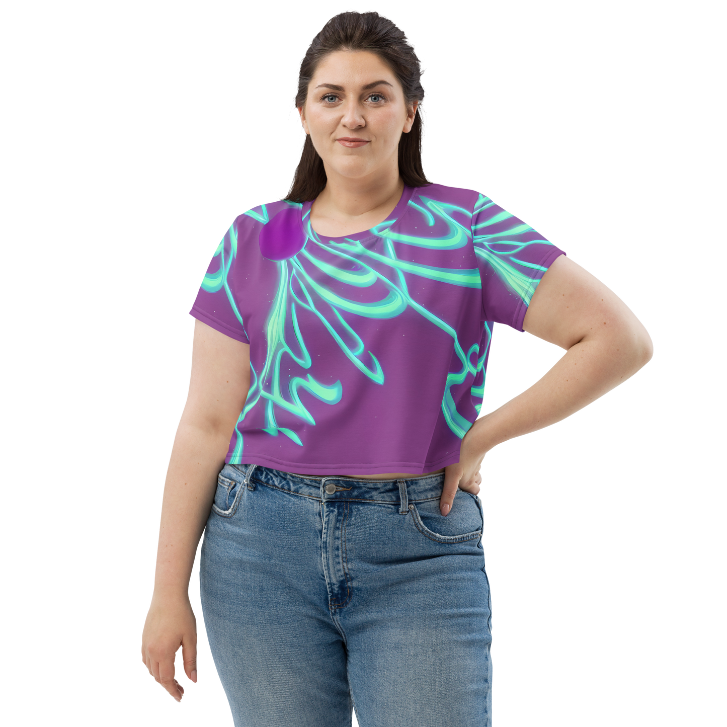 Women's Crop Tee - Neon Drift