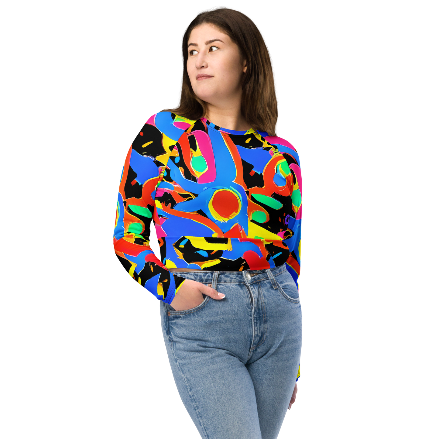 Long Sleeve Crop Top - Orbit Opus