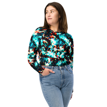 Long Sleeve Crop Top - Whirlpool Dream