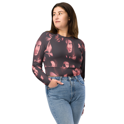 Long Sleeve Crop Top - Portrait Whispers