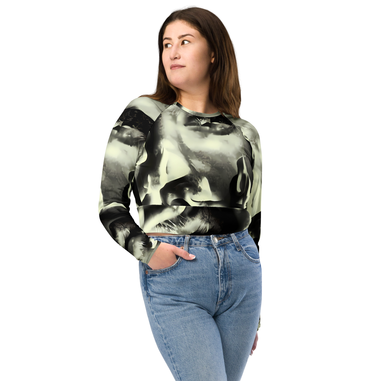 Long Sleeve Crop Top - Shadowed Mystique