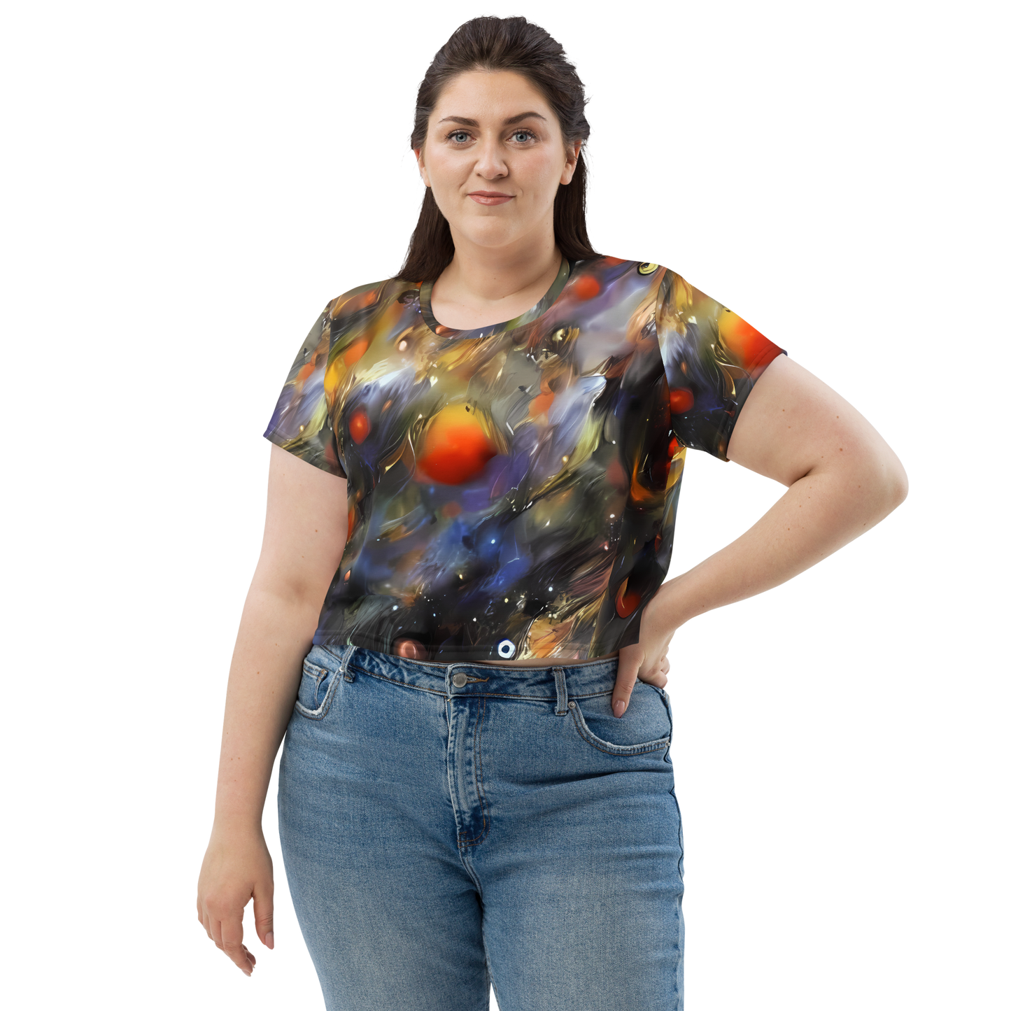 Women's Crop Tee - Brushstroke Blaze