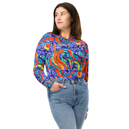 Long Sleeve Crop Top - Galactic Waves