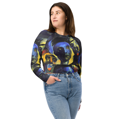 Long Sleeve Crop Top - Cosmic Visages