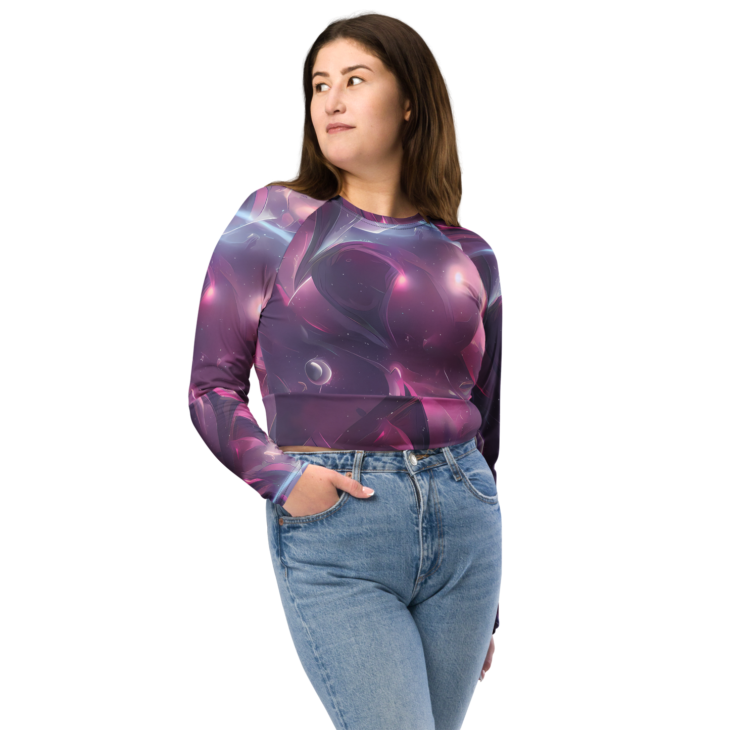 Long Sleeve Crop Top - Vertex Visions