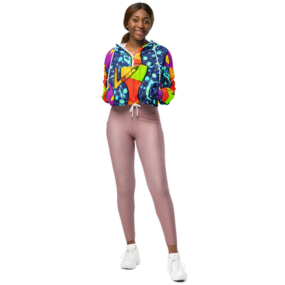 Women's Cropped Windbreaker - Cosmic Siblings