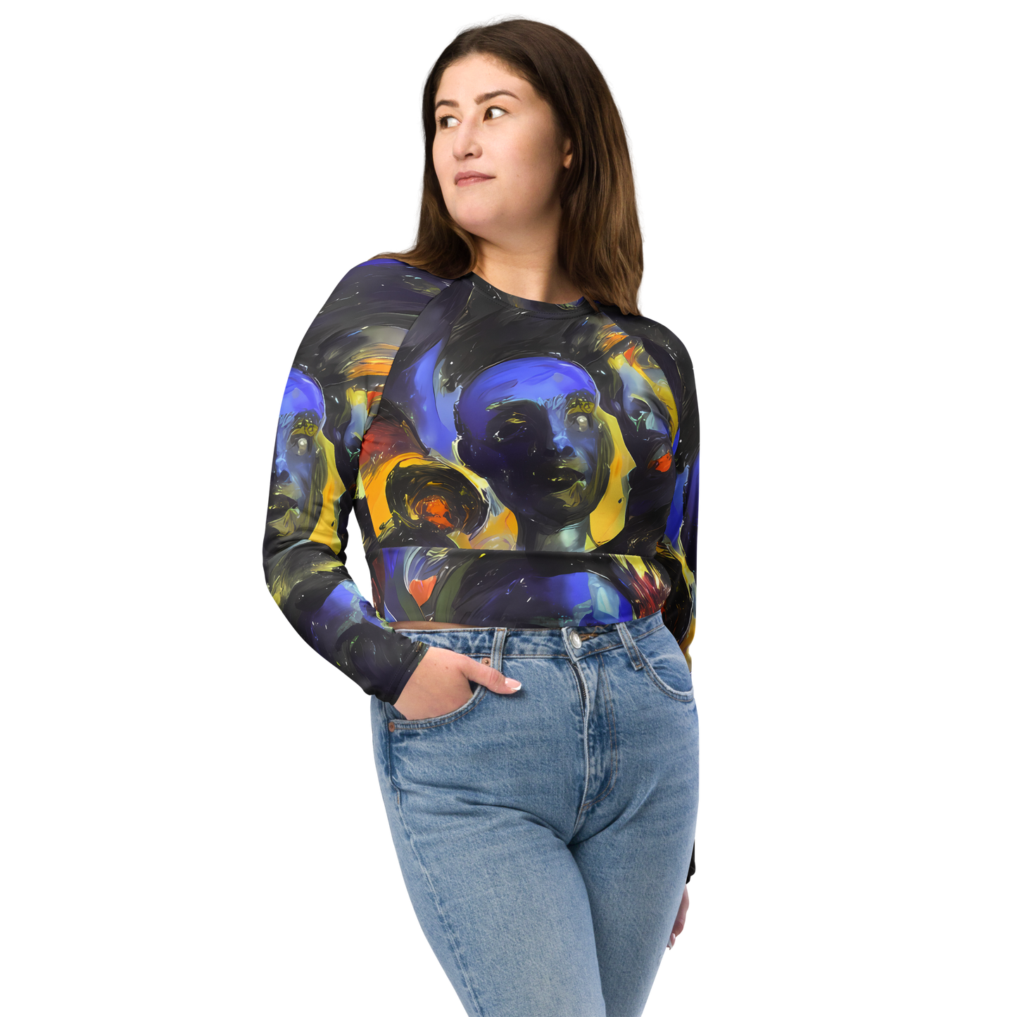 Long Sleeve Crop Top - Corinthian Gaze