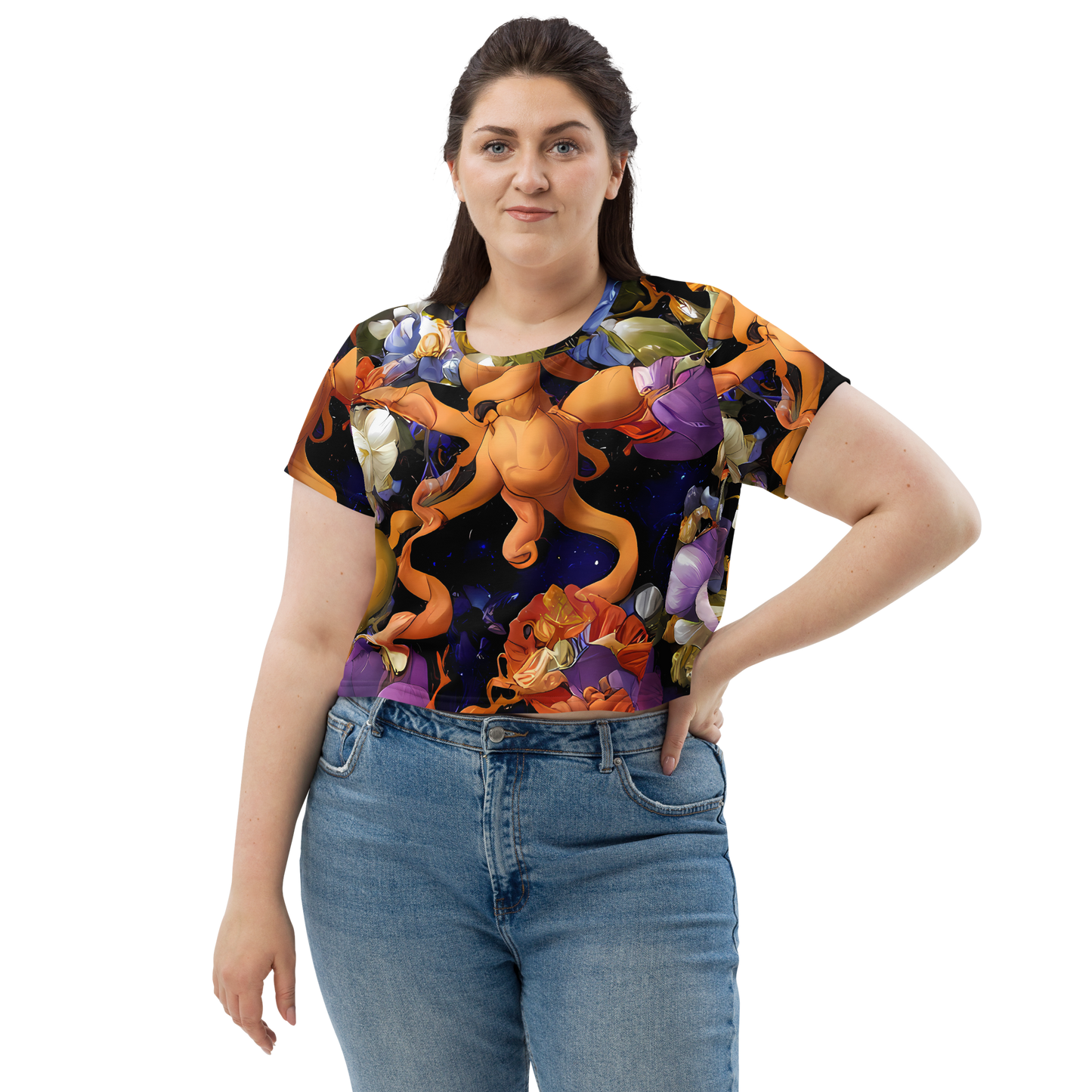 Women's Crop Tee - Blooming Cosmos