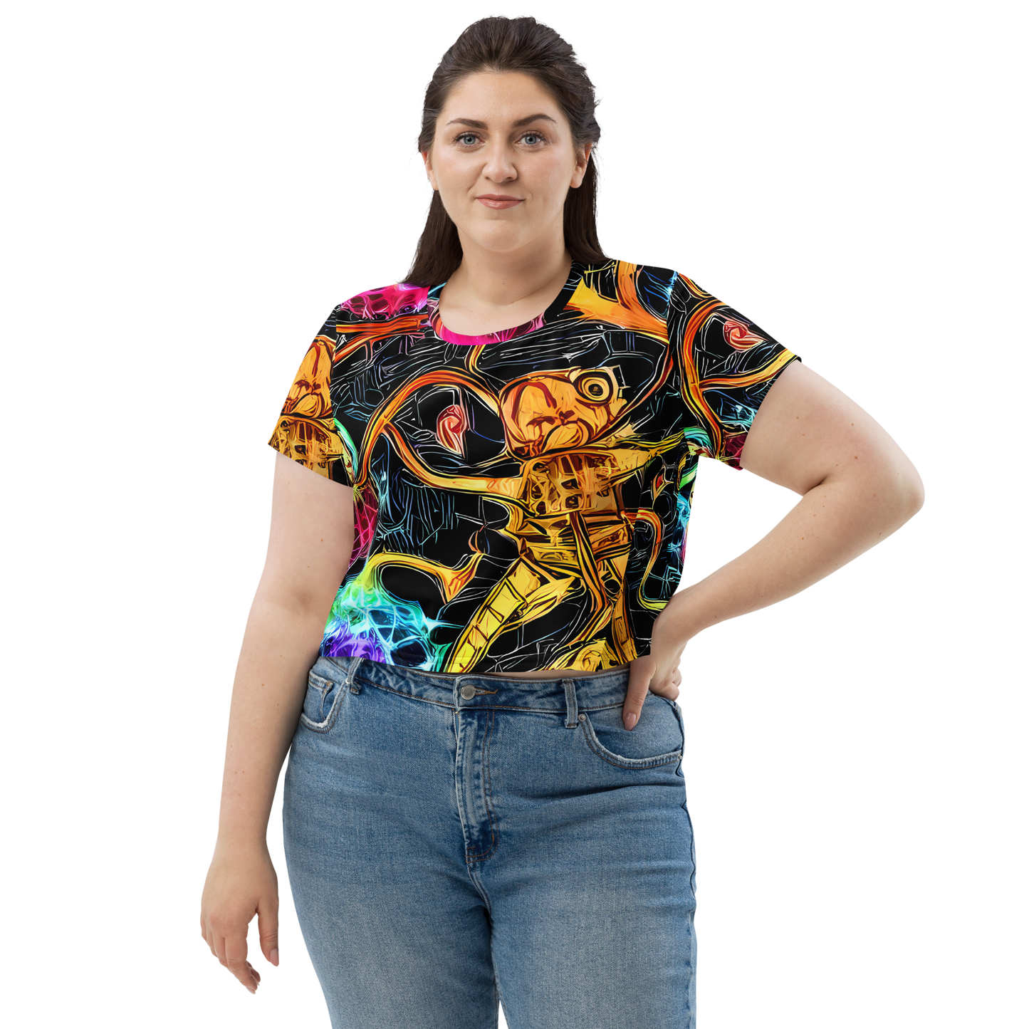 Women's Crop Tee - Psychedelic Pulsar