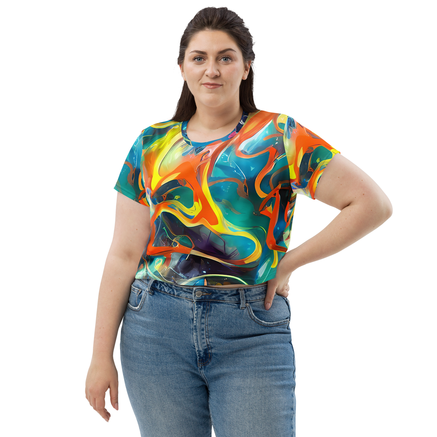 Women's Crop Tee - Cecily’S Swirl