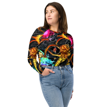 Long Sleeve Crop Top - Psychedelic Pulsar