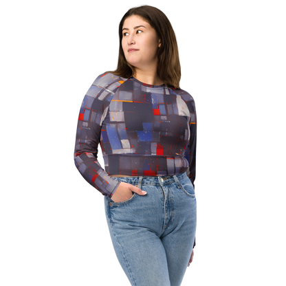 Long Sleeve Crop Top - Cubist Rhythm