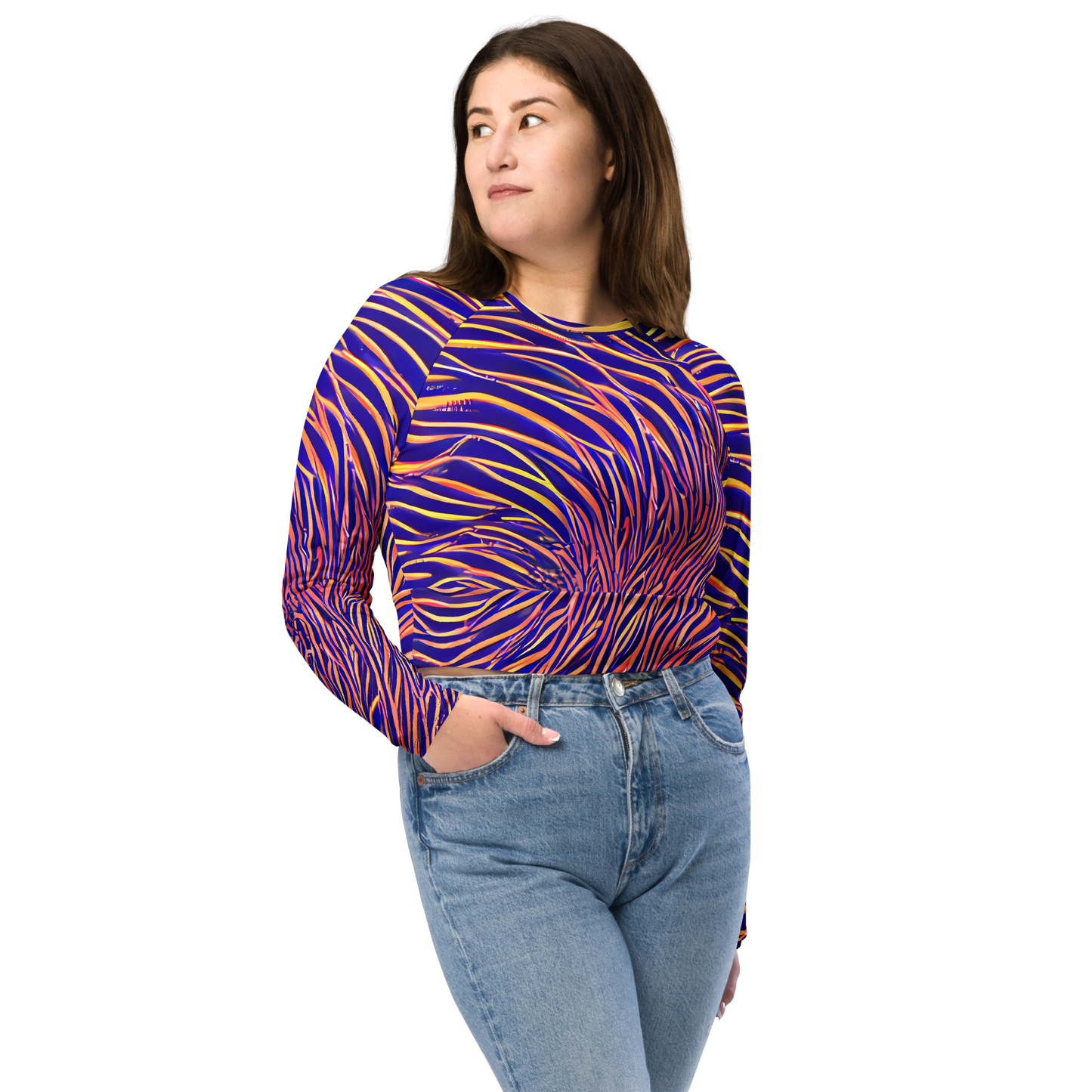 Long Sleeve Crop Top - Vortex Strands