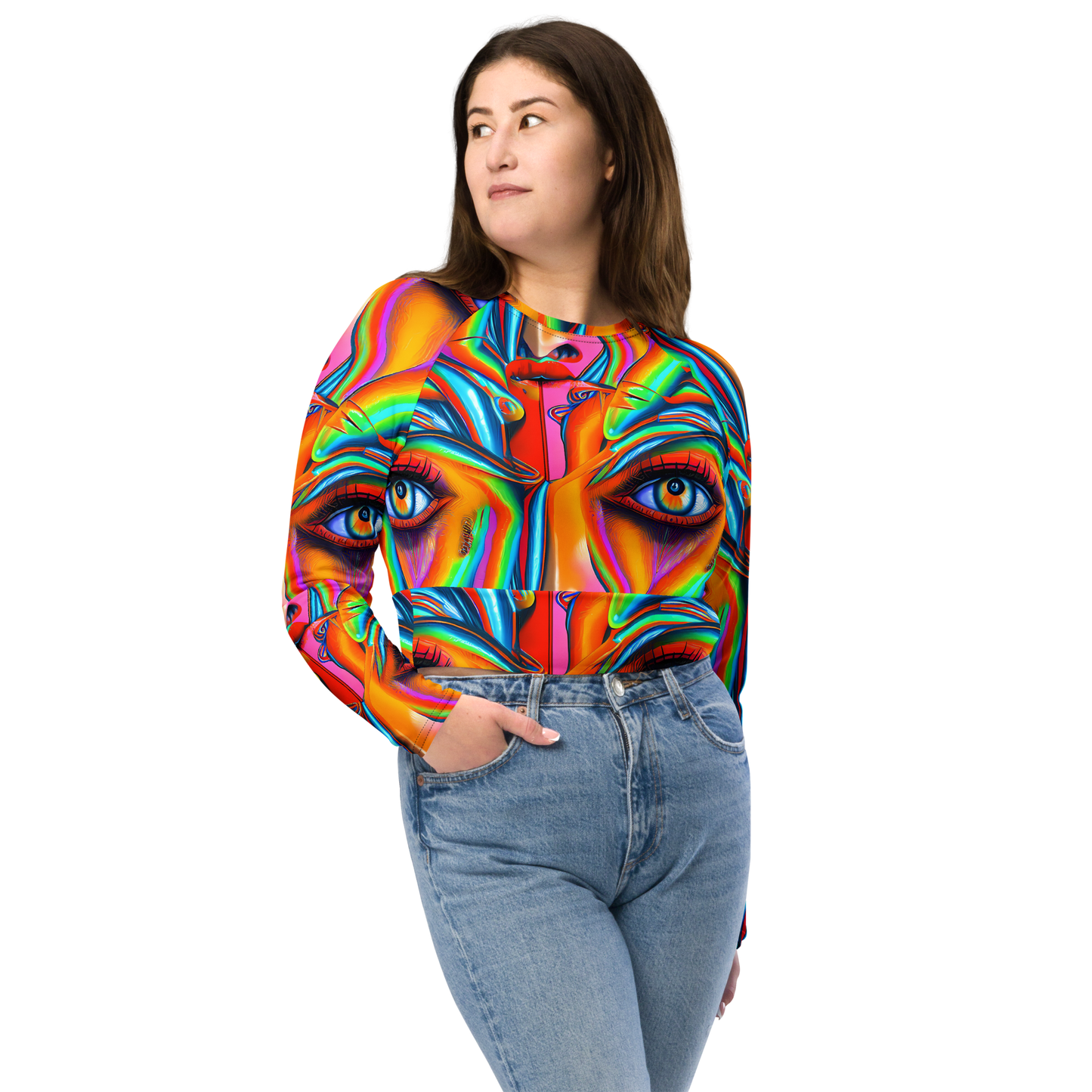 Long Sleeve Crop Top - Kaleidovisions