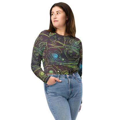 Long Sleeve Crop Top - Starfield Scrolls