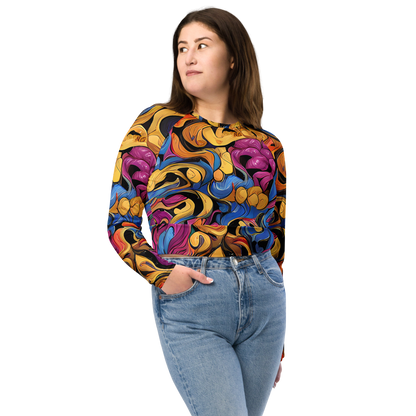 Long Sleeve Crop Top - Bosschaert Whorls