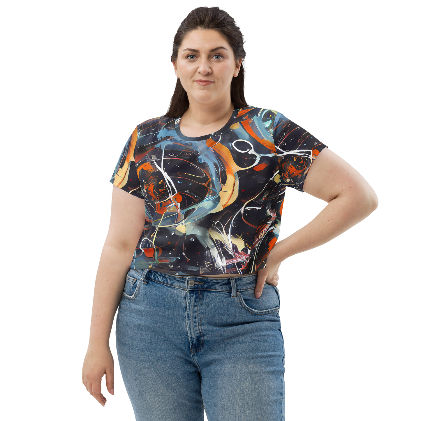 Women's Crop Tee - Neo-Splash Labyrinth