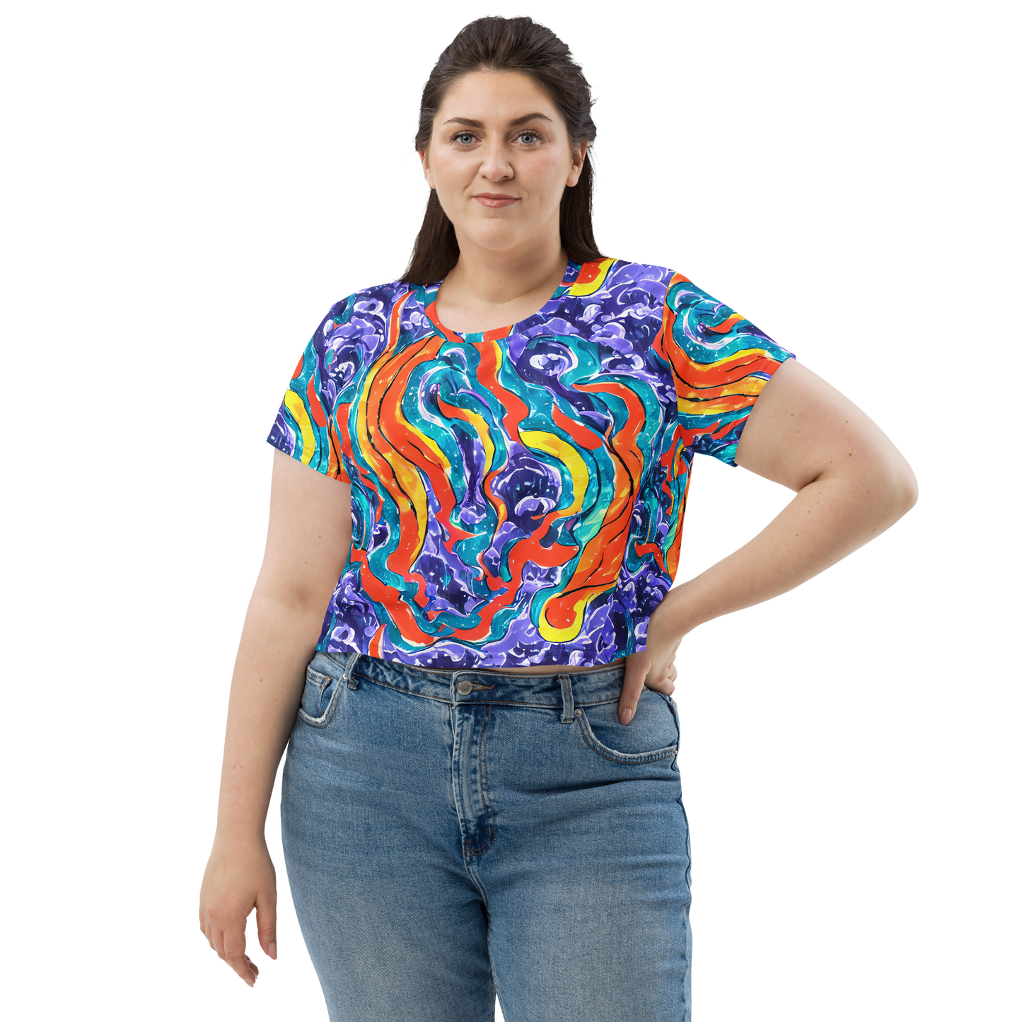 Women's Crop Tee - Galactic Waves