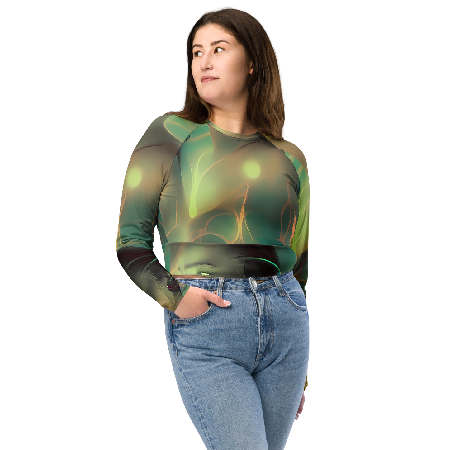 Long Sleeve Crop Top - Spectral Whisper