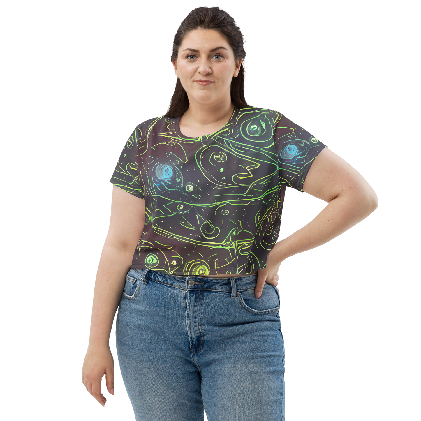 Women's Crop Tee - Starfield Scrolls