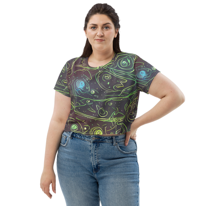 Women's Crop Tee - Starfield Scrolls