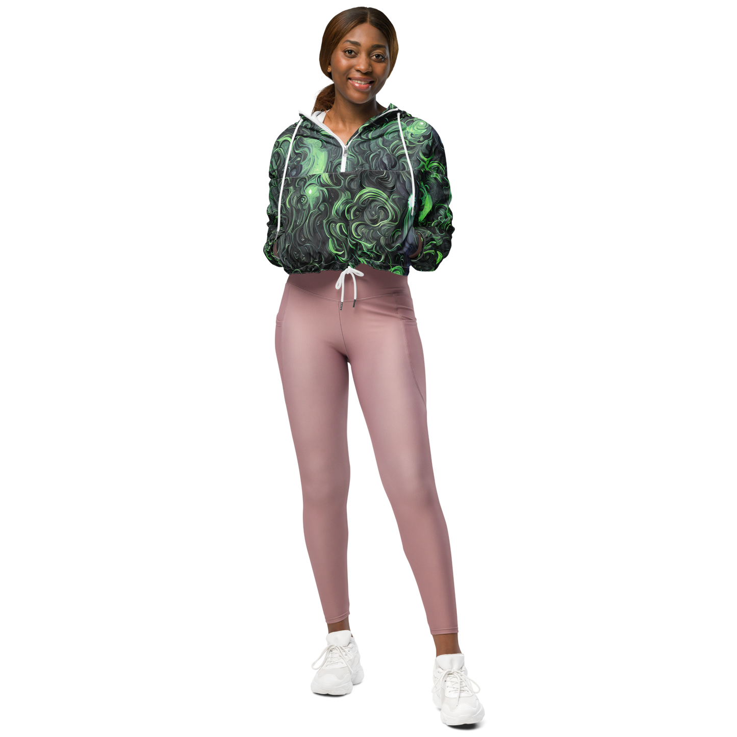 Women's Cropped Windbreaker - Savrasov Swirls