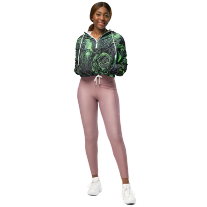Women's Cropped Windbreaker - Savrasov Swirls