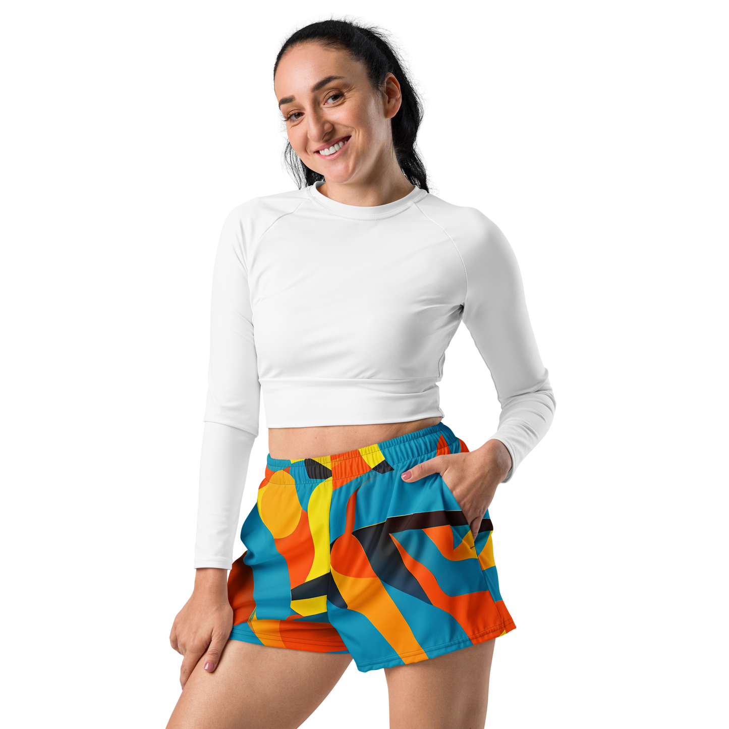 Women’s Athletic Shorts - Fragmented Rhapsody