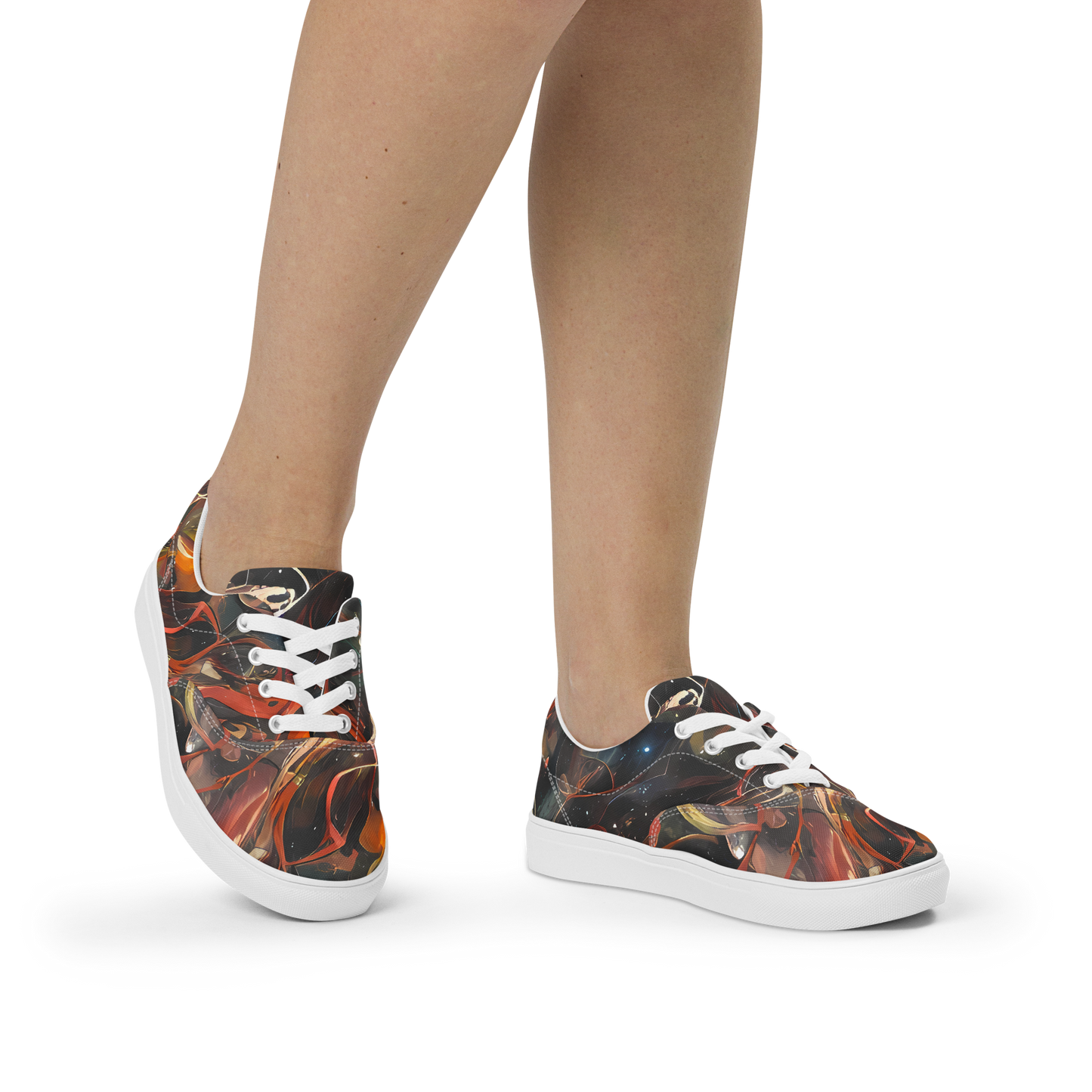 Women's Lace-Up Canvas Shoes - Temporal Vortex