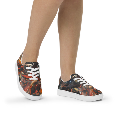 Women's Lace-Up Canvas Shoes - Temporal Vortex