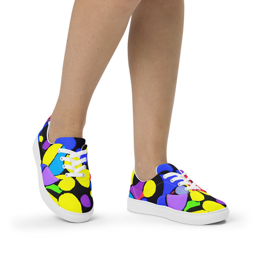 Women's Lace-Up Canvas Shoes - Miró's Mosaic