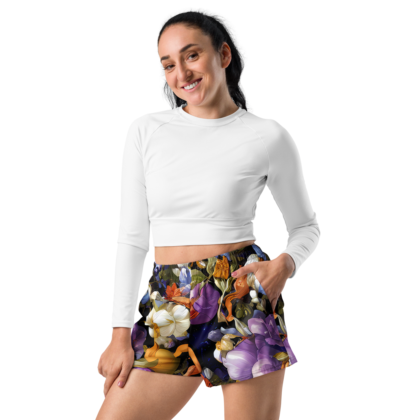 Women’s Athletic Shorts - Blooming Cosmos